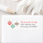 Retro Christmas Ornaments Return Address Labels<br><div class="desc">Cute and simple modern retro holiday return address labels with a whimsical Christmas ornament design. Personalise it with your family name and address. Perfect for mailing Christmas and holiday cards this winter! Click Customise It to change text fonts and colours to create your own unique one of a kind design....</div>