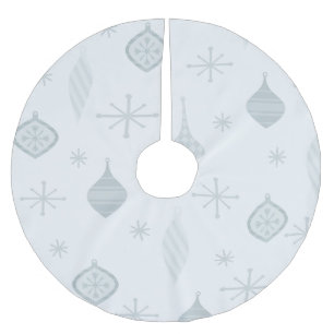 Retro Christmas Ornaments Silver Brushed Polyester Tree Skirt