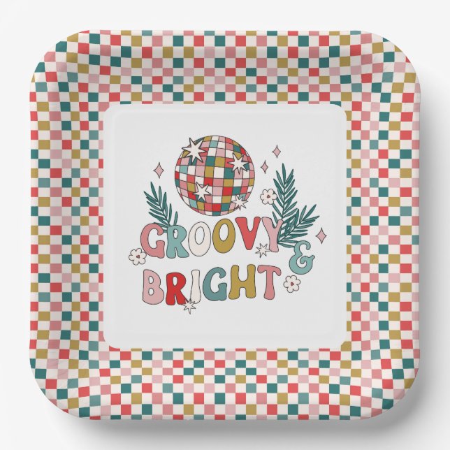 Retro Christmas Paper Plate (Front)