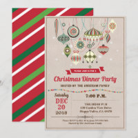 Retro Christmas party ornament exchange vintage