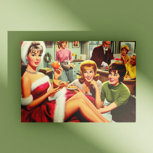 Retro Christmas Party Postcard
