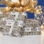 retro Christmas photo collage modern simple Wrapping Paper<br><div class="desc">Retro merry christmas modern minimal simple multi photo collage holiday paper deign.</div>