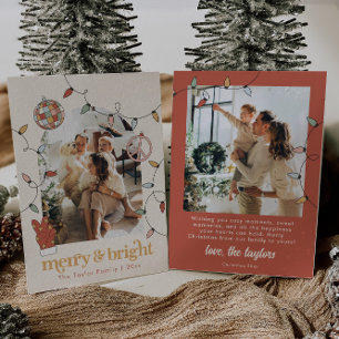 Retro Christmas Photo Family Christmas Card