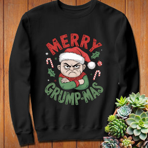Retro Christmas Pun Funny Merry Grump-mas Sweatshirt