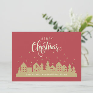Retro Christmas Realtor Marketing Personalised Thank You Card