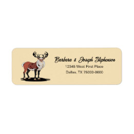 Retro Christmas Reindeer Return Address Label