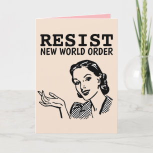 RETRO CHRISTMAS RESIST THE NEW WORLD ORDER CARDS