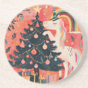 Retro Christmas Sandstone Coaster