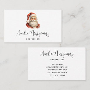 Retro Christmas Santa Claus Business Card