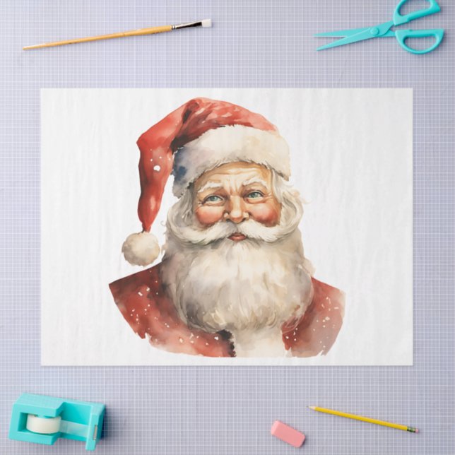 Retro Christmas Santa Claus Tissue Paper (Craft)