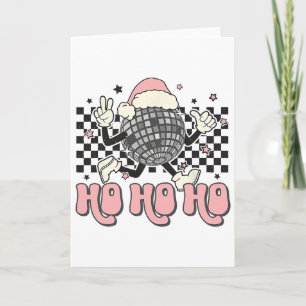 Retro Christmas Santa Disco Ll Ho Ho Ho Very Merry Card