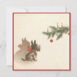 Retro Christmas Scotty Dog Under Christmas Tree Holiday Card<br><div class="desc">Retro Christmas Scotty Dog Under Christmas Tree Holiday Card</div>