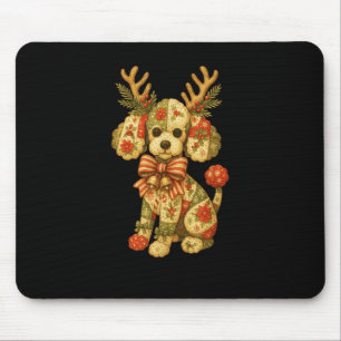 Retro Christmas Season Patchwork Odle Dog Squad Fa Mouse Pad