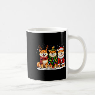 Retro Christmas Shiba Inu Santa Reindeer Dog Lover Coffee Mug