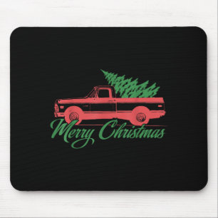 Retro Christmas Shirt - Clic Truck With Tree Mouse Pad