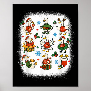Retro Christmas Silly Goose Christmas Light Goosem Poster