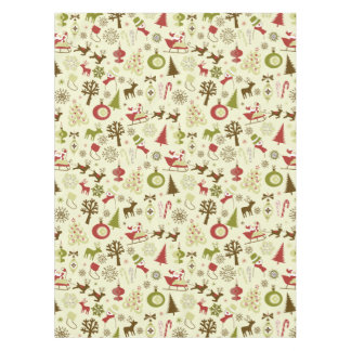 Retro Christmas Sketches Seamless Pattern Tablecloth