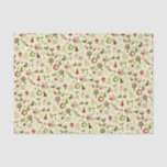 Retro Christmas Sketches Seamless Pattern Tissue Paper<br><div class="desc">A fun retro Christmas design in an old-fashioned sketch style in muted shades of red,  green,  and brown; featuring Santa Claus in his sled,  reindeer,  ornamented Christmas trees,  fir trees,  stockings,  candy canes,  vintage ornaments,  snowmen,  and more!</div>