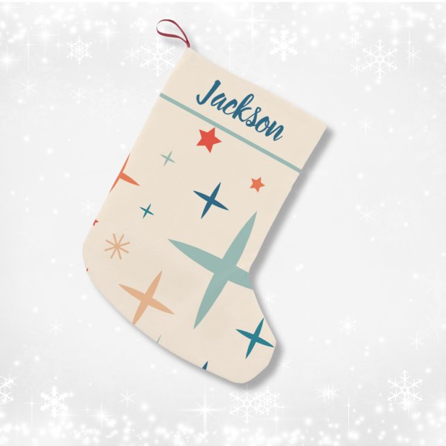 Retro Christmas Sparkle Custom  Small Christmas Stocking (Retro Christmas Sparkle Custom Small Christmas Stocking
)