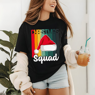 Retro Christmas Squad Santa Hat Festive Tri-Blend Shirt