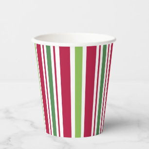 Retro Christmas Stripes Paper Cups