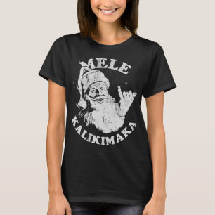 Retro Christmas Surf, Mele Kalikimaka Santa Shaka  T-Shirt