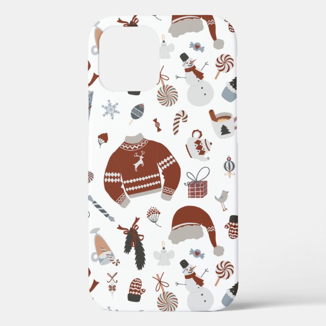 Retro Christmas Sweater Pattern  Case-Mate iPhone Case (Back)