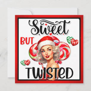 Retro Christmas Sweet n Twisted Pinup Holiday Card