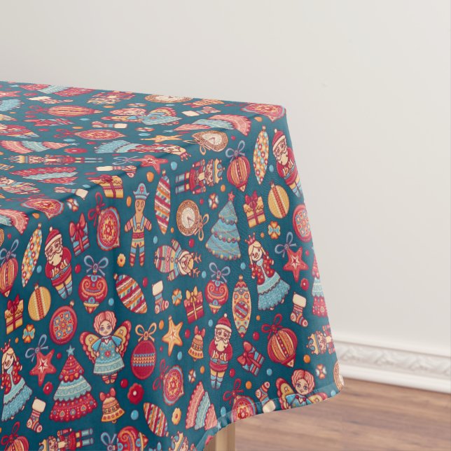 Retro Christmas Tablecloth (In Situ)