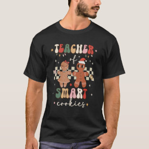 Retro Christmas Teacher Of Smart Cookies Cute Ging T-Shirt