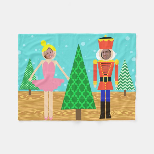 Retro Christmas Toy Parade Photo Fleece Blanket (Front (Horizontal))