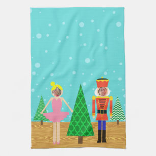 Retro Christmas Toy Parade Photo Kitchen Towel