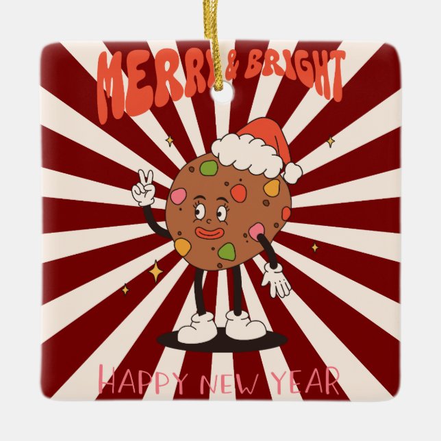Retro Christmas Tree Cookie Ornament (Front)
