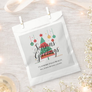 Retro Christmas Tree Customisable Favour Bags