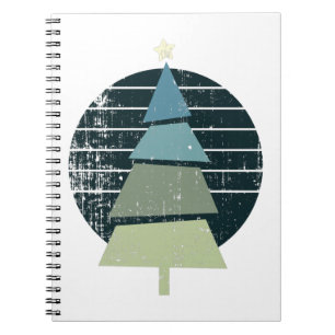 Retro Christmas Tree Design Notebook