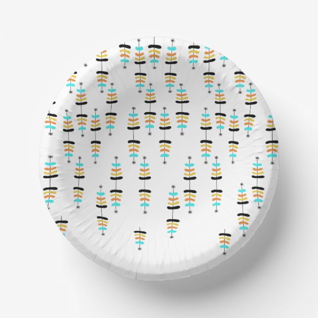 Retro Christmas Tree Paper Bowls Plate (Front)