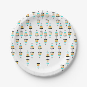 Retro Christmas Tree Paper Plates