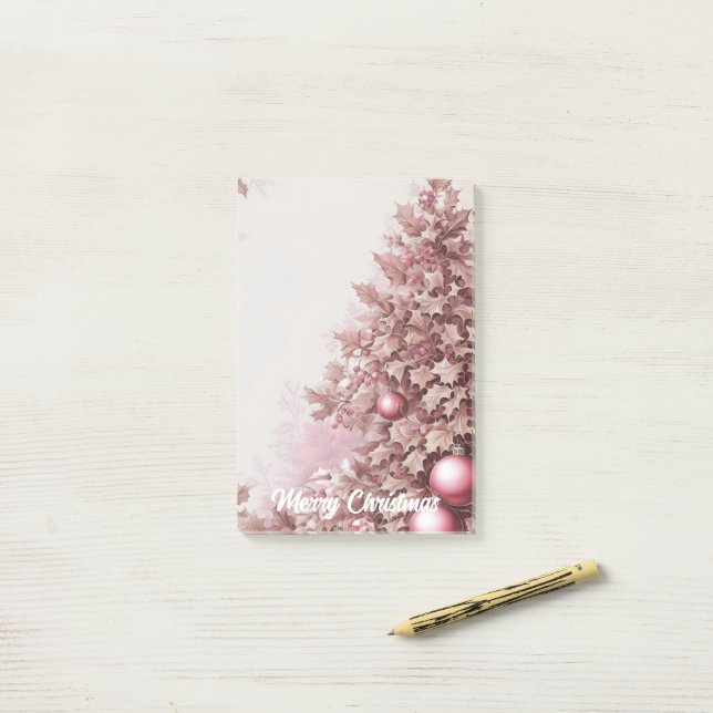 Retro Christmas Tree Post-it Notes (On Desk)
