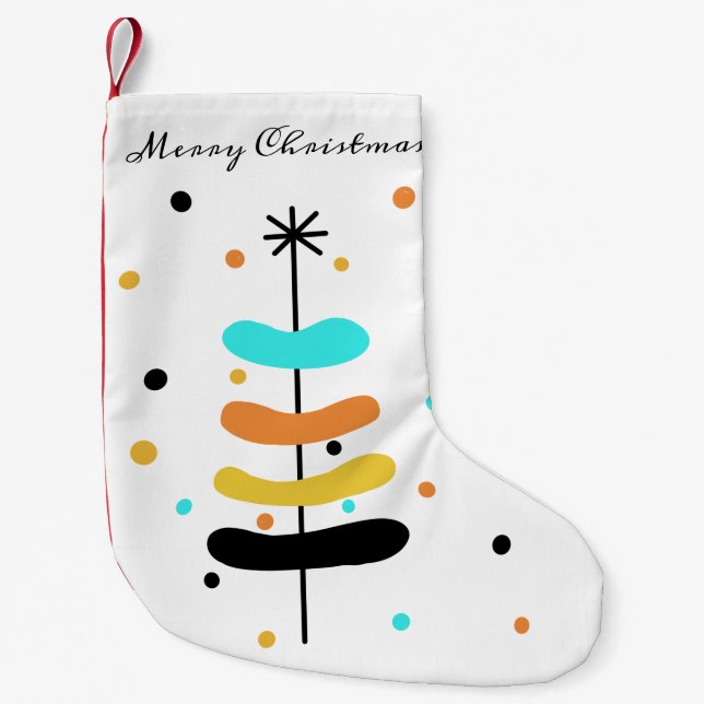Retro Christmas Tree Stocking (Front)