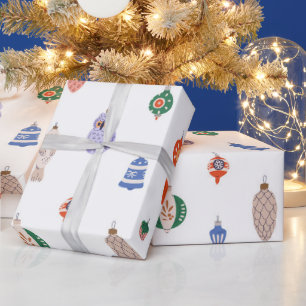 Retro Christmas Tree Toys Wrapping Paper