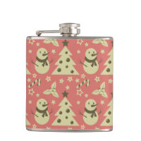 Retro Christmas trees holly berry star candy cane