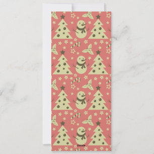 Retro Christmas trees holly berry star candy cane  Holiday Card