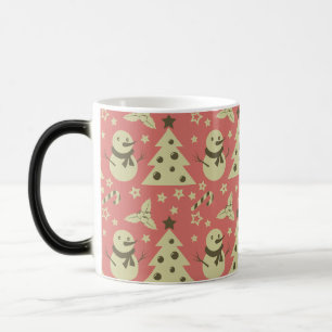 Retro Christmas trees holly berry star candy cane  Magic Mug