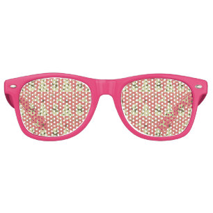 Retro Christmas trees holly berry star candy cane  Sunglasses