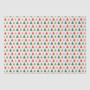 Retro Christmas Trees Wrapping Paper Sheets