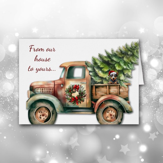 Retro Christmas Truck Australian Cattle Dog (Creator Uploaded)