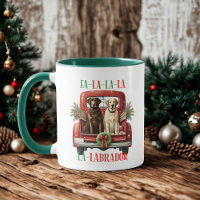 Retro Christmas Truck Labrador Dog Coffee