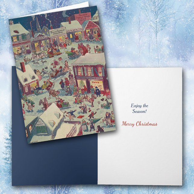 Retro Christmas Village Shopping Chaos Card (Creator Uploaded)