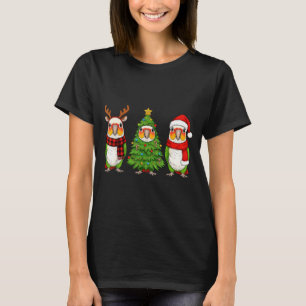 Retro Christmas White Bellied Caique Parrot Santa T-Shirt