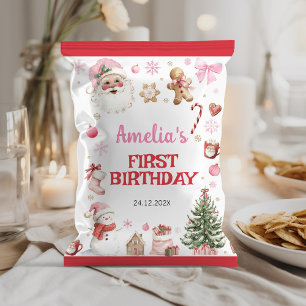 Retro Christmas Winter Birthday Chip Bag Wrapper